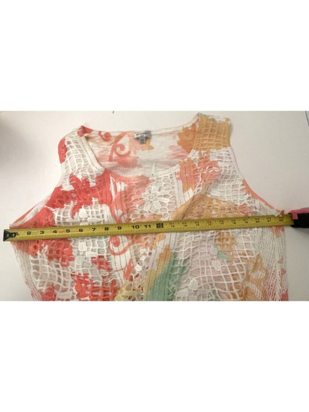 Avenue PLUS 22/24 Beachy Crochet Layered Cover-Up Sleeveless Tank Top Blouse - Picture 10 of 11
